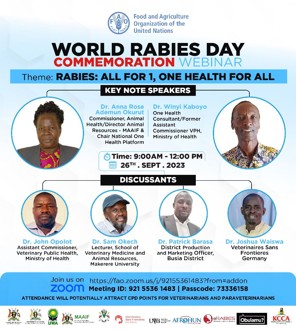 SEPT 26 World Rabies Day Commemoration inar Uganda Veterinary